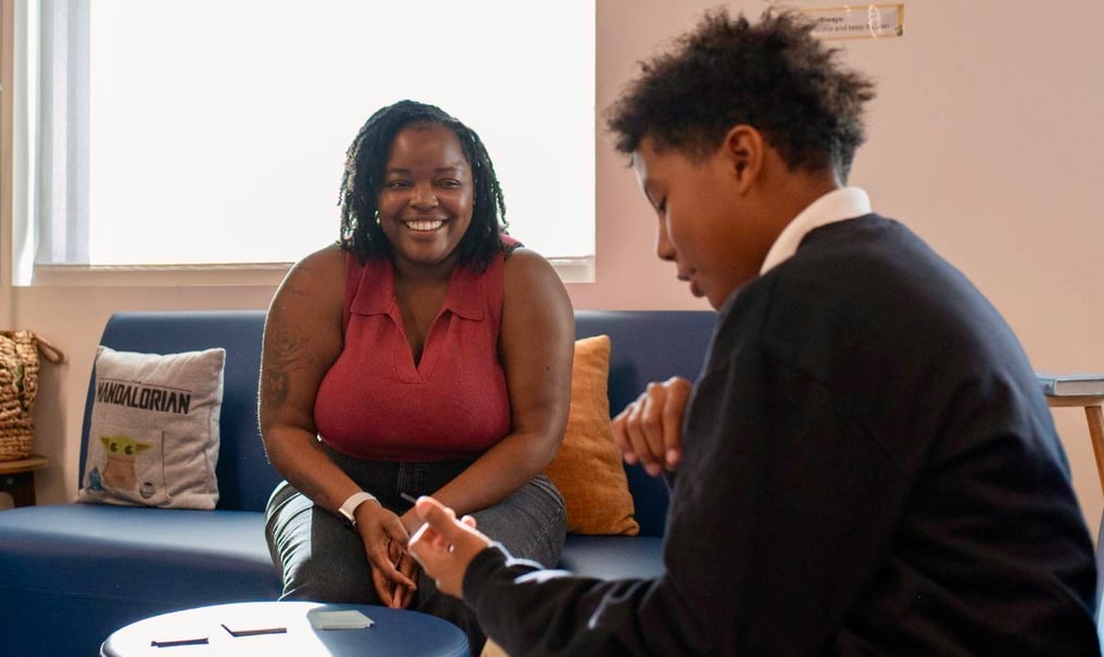 Stella Middle Charter Academy students in the Wellness Center with counselors-01-1